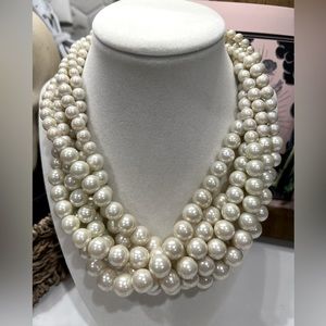 Lia Sophia multi-strand pearl necklace, adjustable.